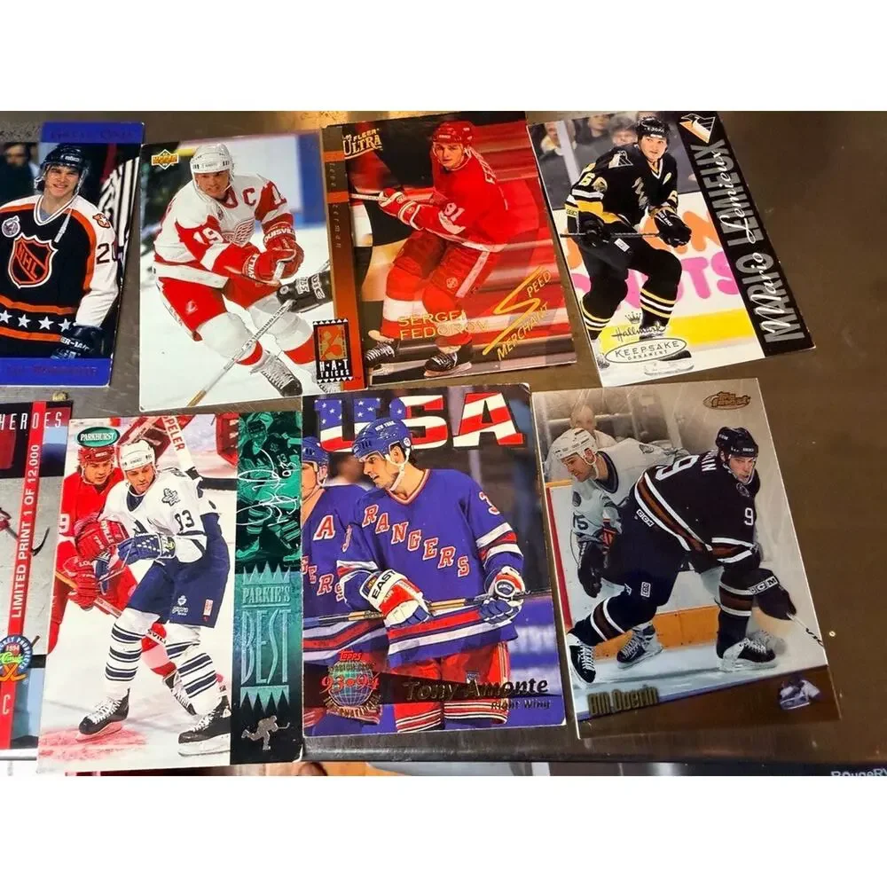 Vintage 1990s NHL Hockey Trading Card Lot 12 Cards Rangers Red Wings Flyers Team